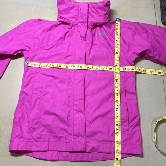The North Face Girls HYVENT Hooded Rain Jacket Size S 7/8 Pink Outdoor Full Zip - Picture 14 of 14